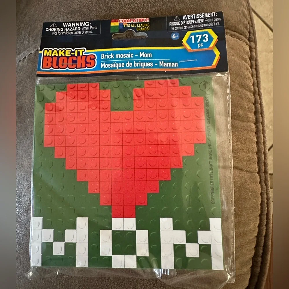 🌵 3/$15 Make-It Blocks Brick Mosaic 173 pc Heart Mom (see description)